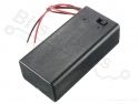 Battery holder for 9V block battery with switch/lid